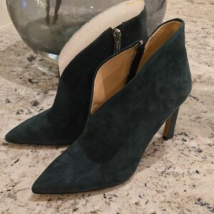 Vince Camuto Dark Green Suede Heeled Boots
